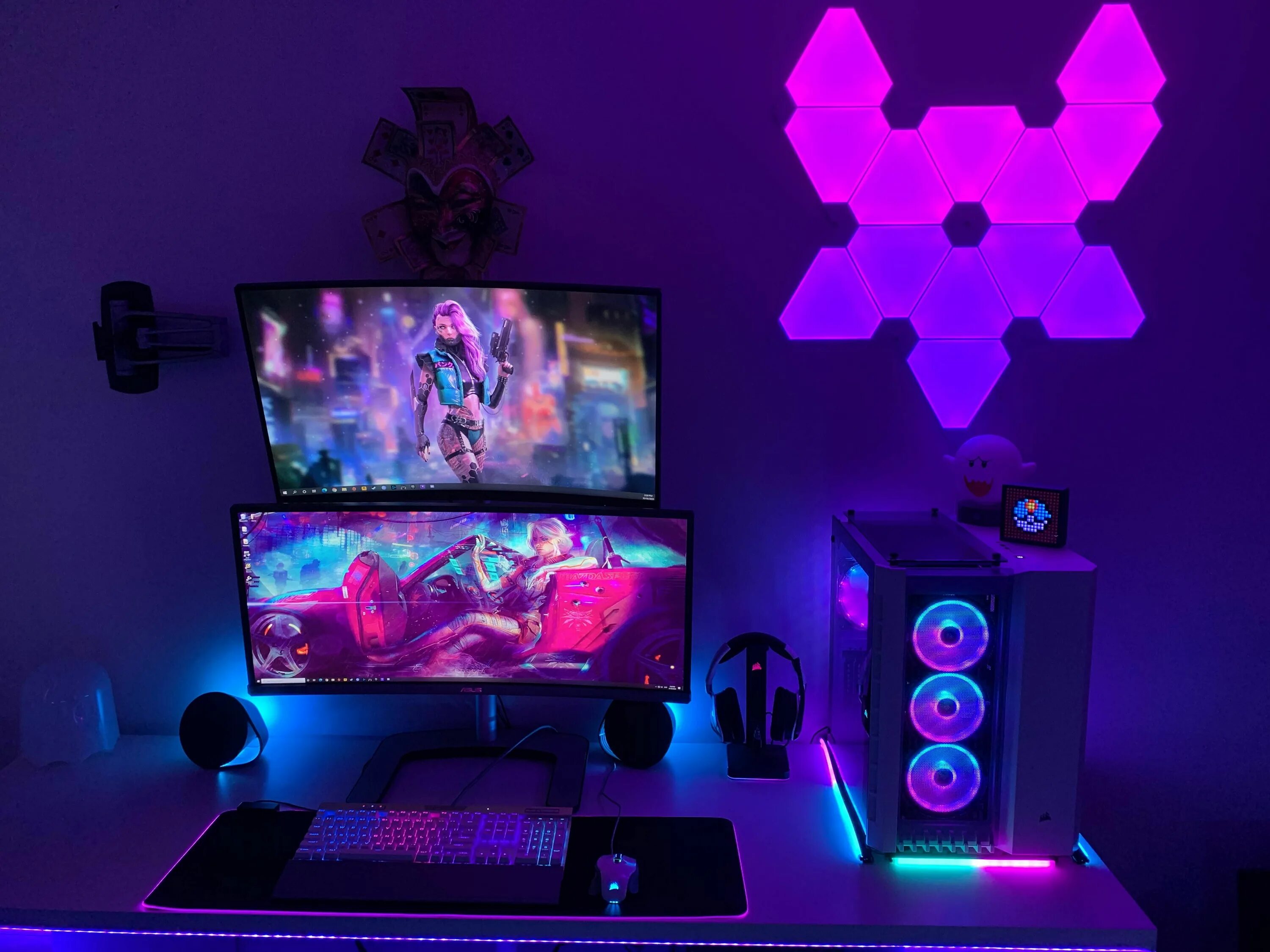 Игровой компьютер космос. Подросток геймер фантастика. Purple Gaming Setup. PC Desk Setup Dual Monitor. Set up means