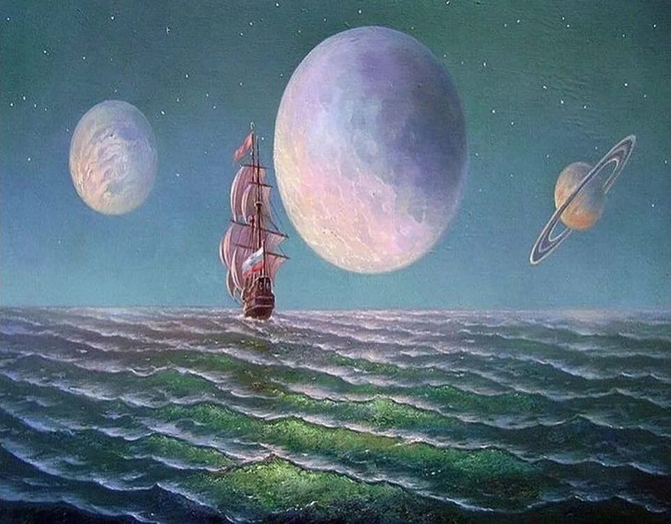 художник abraham hunter космос. чарльза айвза космический пейзаж. космическая живопись. чарльз айвз космический пейзаж. картина планеты художника.