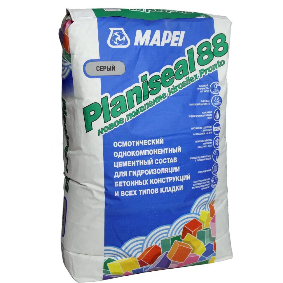 Гидроизоляция 25 кг. Гидроизоляция Mapei Planiseal 88 25 кг. Mapei Planiseal 88. Planiseal 88 гидроизоляция. Цементная гидроизоляция.