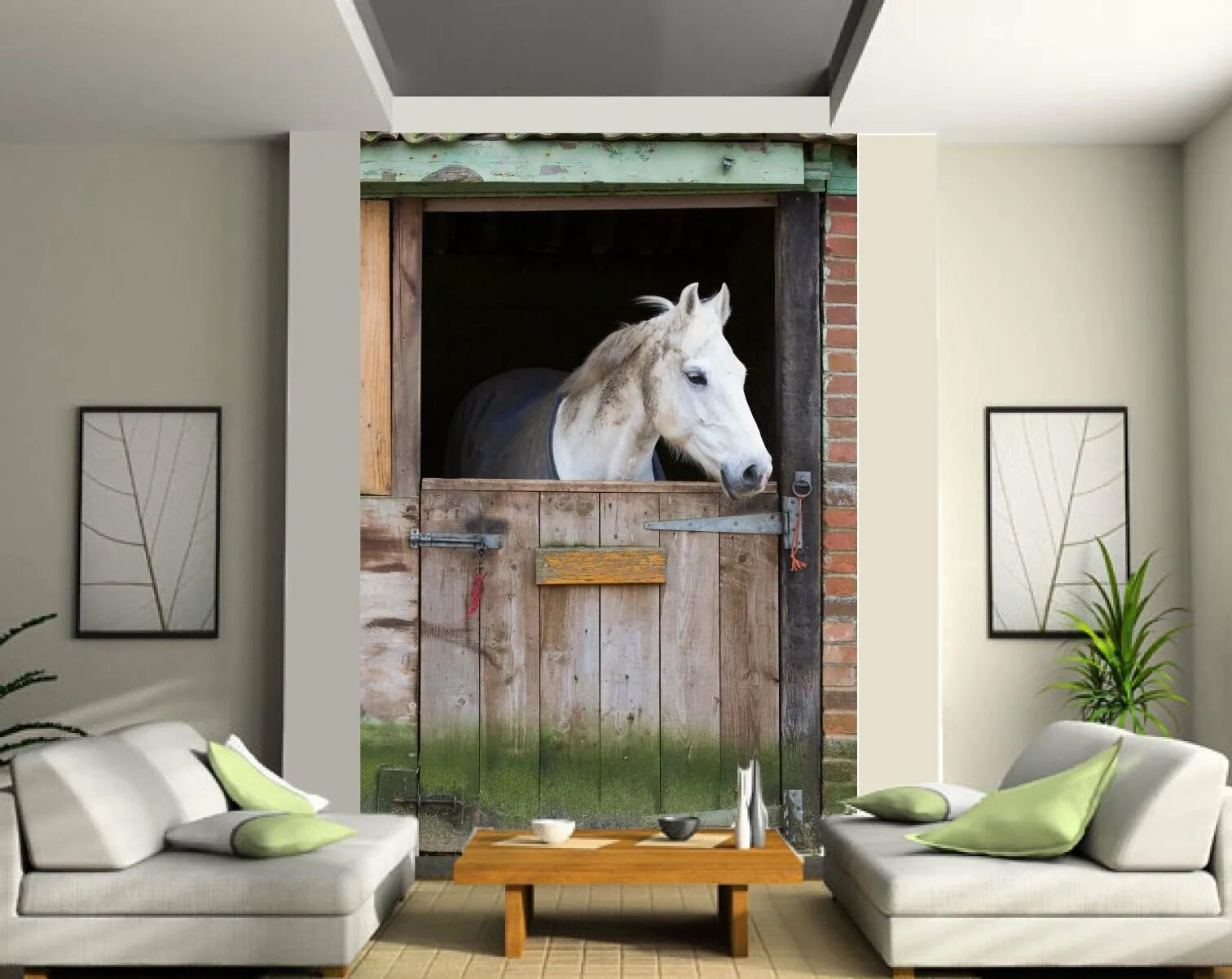 Лошадь в квартире видео. Лошади в интерьере. Фотообои с лошадьми на стену. Фотообои лошади в интерьере. Комната с лошадьми.