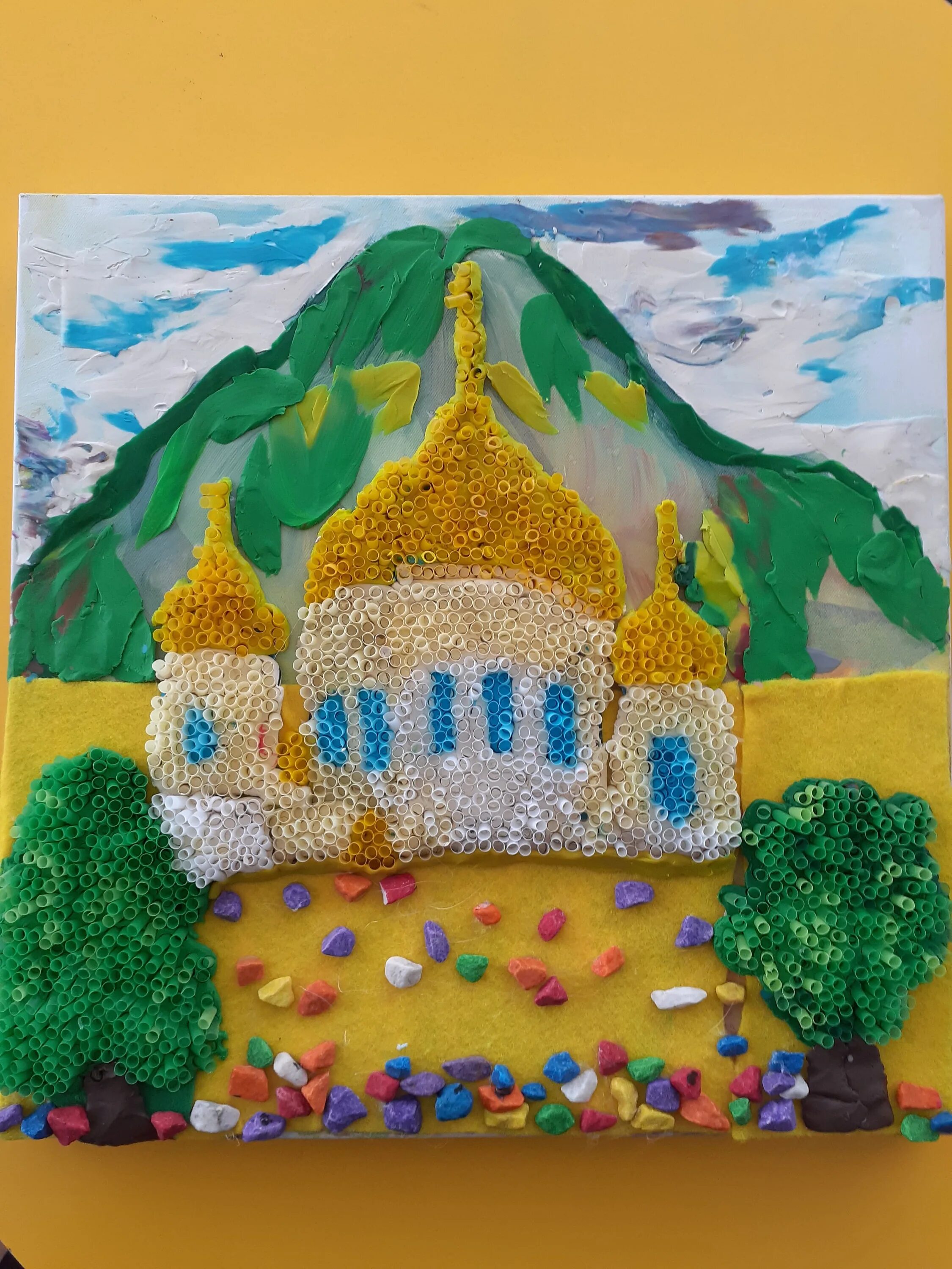 творческие работы родной край. творческие работы родной край. поделка родной край в садик. аппликация из разных материалов. поделка красота родного края.