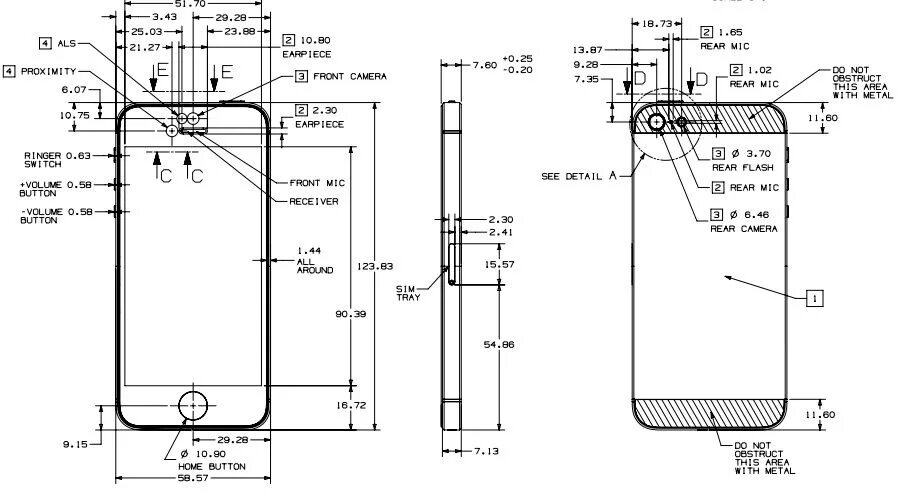 Iphone detail. Габариты айфон 5s. Чертеж айфона 5s. Айфон 5s габариты телефона. Айфон 5 чертеж.