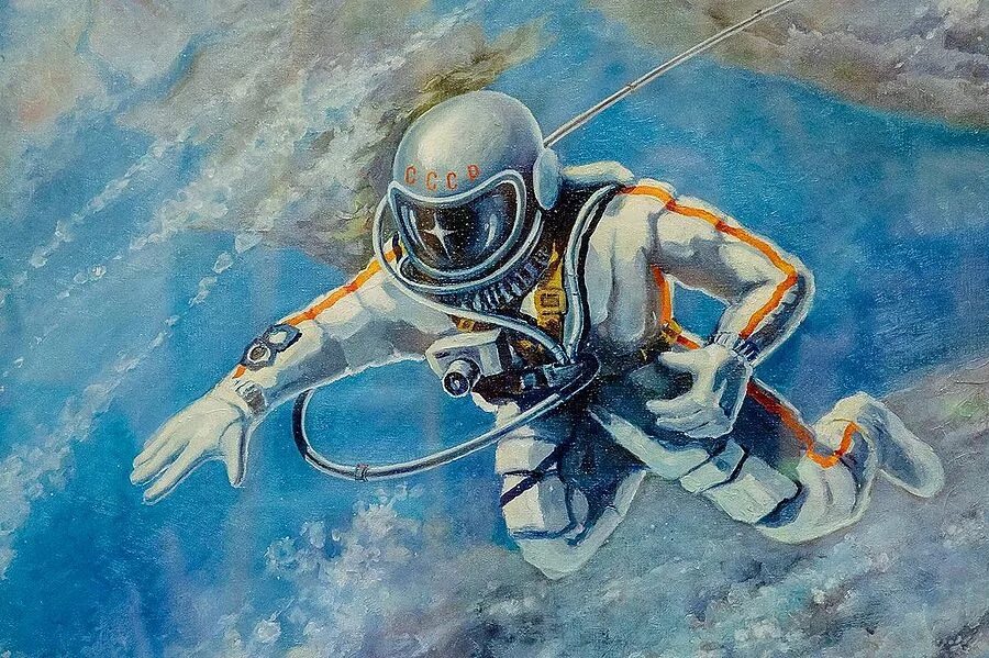 Картины алексея леонова космонавта. Картина космонавт.
