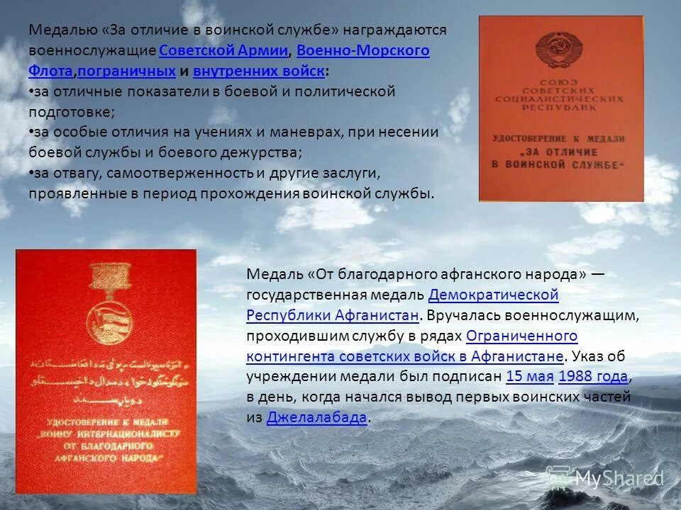 Отличия военной службы от государственной службы. Медаль отличие в учениях. Заслуги проявленные