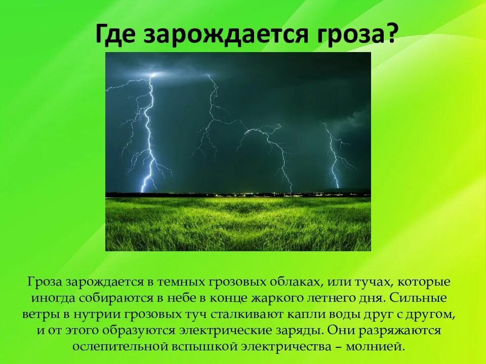 Какая гроза лучше. Гроза. Описание явления природы. Рассказывать о природные явления. Презентация на тему гроза.