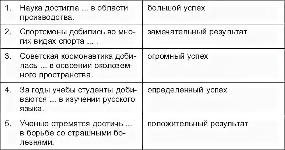 Достигая составить предложение