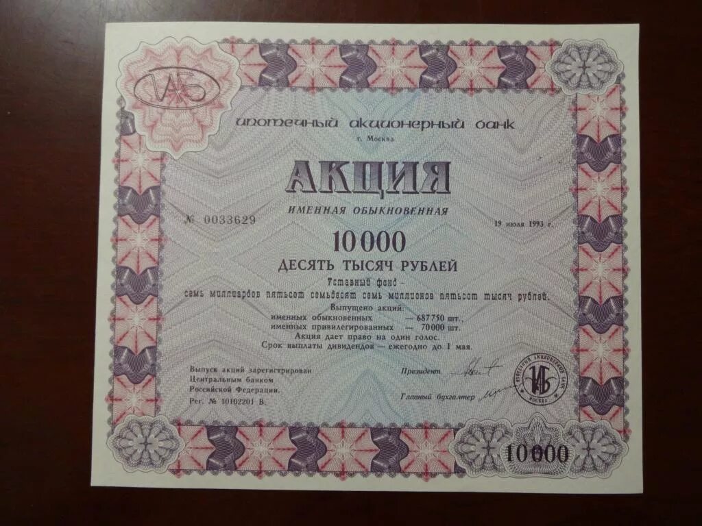 Акции банков 10000