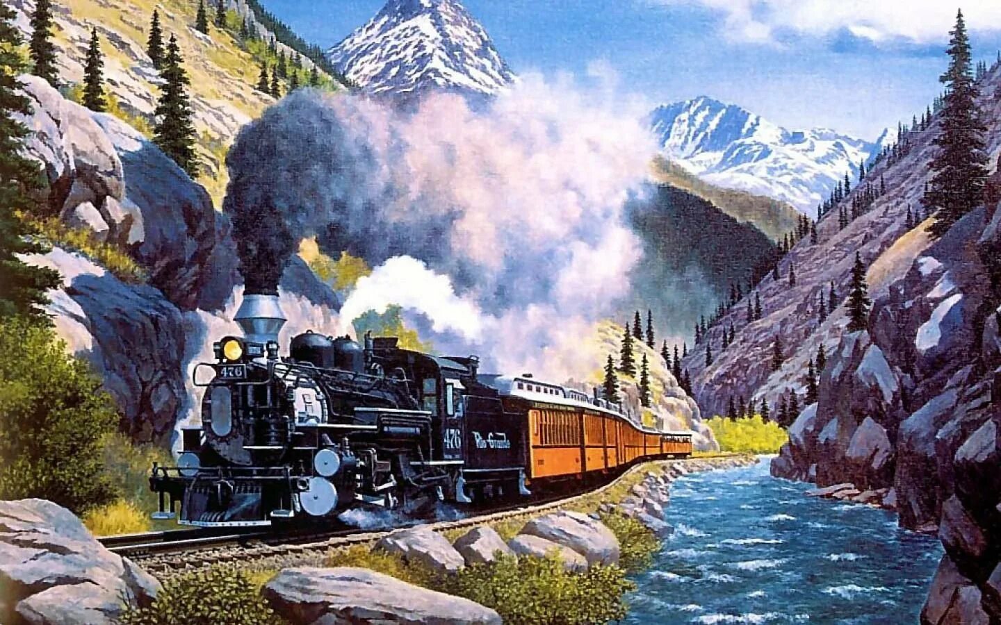 Железная дорога там. Алмазная мозаика поезда паровозы. Говард Фогг картины. Поезд картина. Паровоз в живописи.