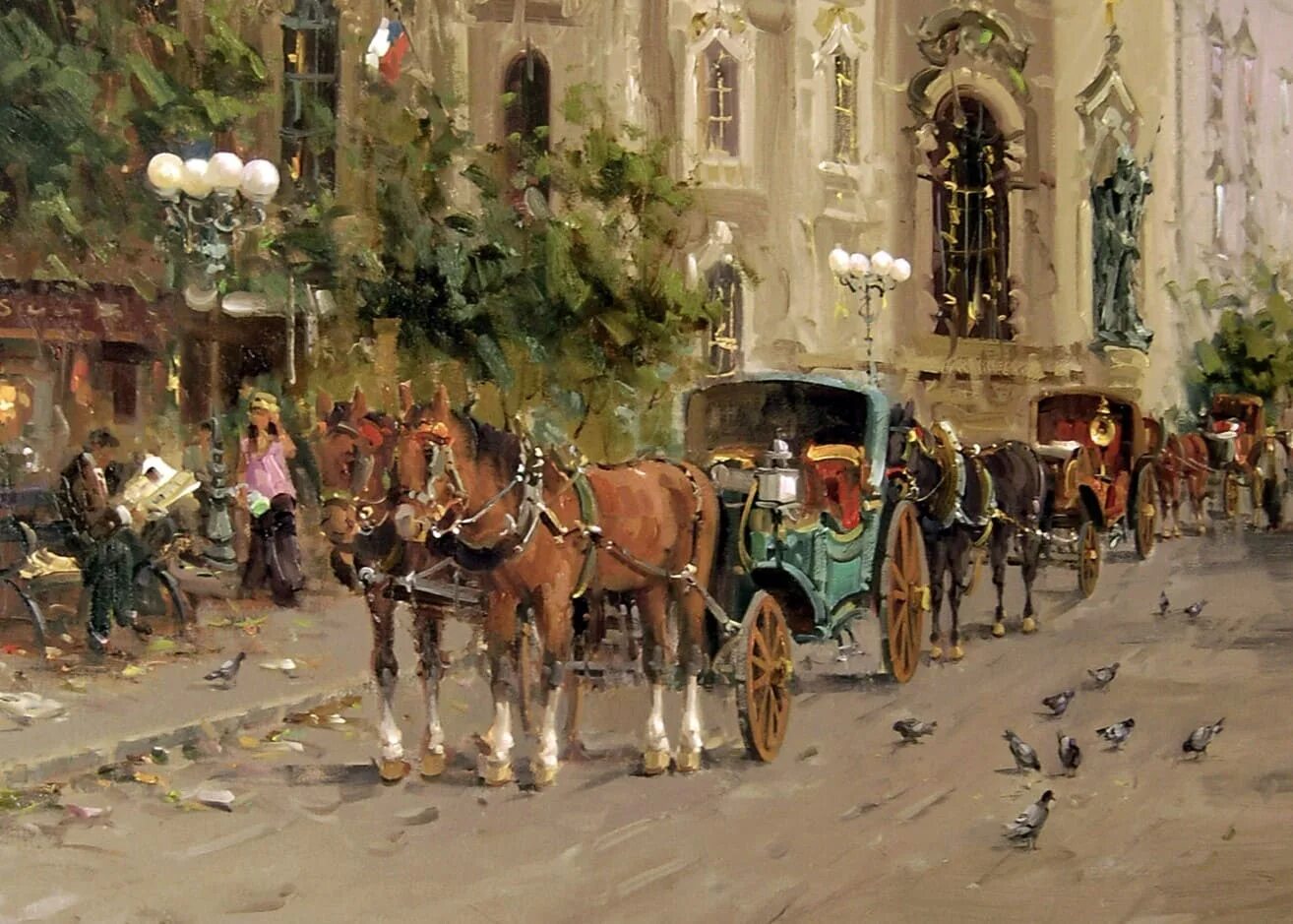 Подъехала карета к крыльцу и вышла. Художник мустафа кихани. мостафа кейхани художник. авилов художник. карета живопись.