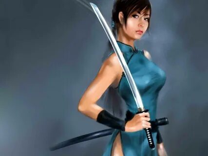 Katana Girl, Female Ninja, Chinese Clothing, Nocturne, Asian Art, Beautiful...