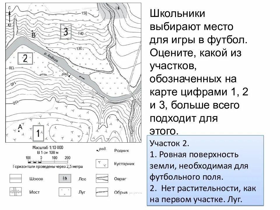 Школьники выбирают место для игры в футбол оцените какой из участков. ОГЭ по географии задачки решением задачи. Задание про участки ОГЭ география. Какой участок подходит для игры в футбол география.