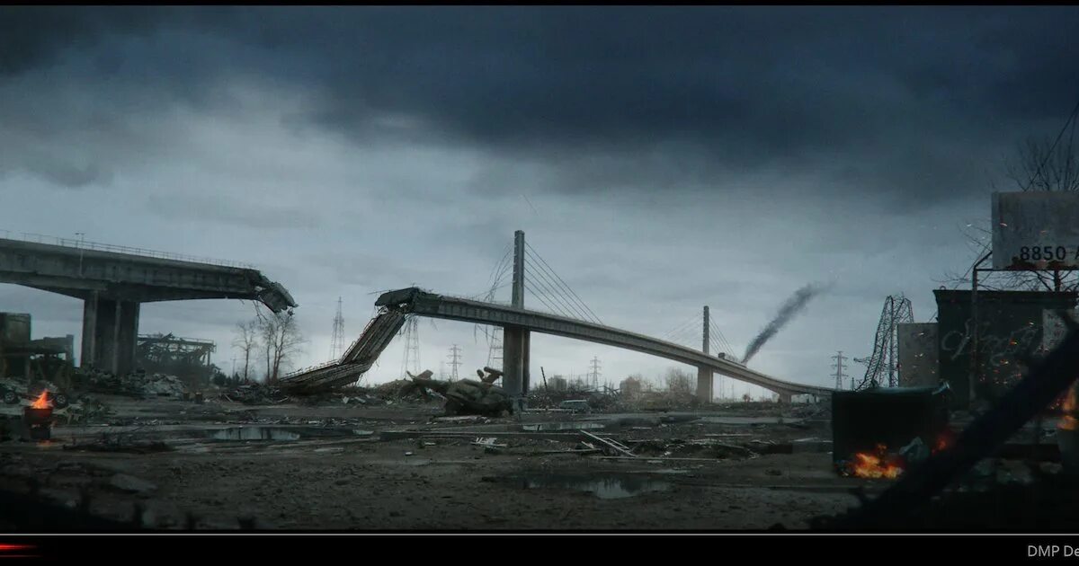 Destroyed Bridge. Old destroyed Bridge. [The VFX School] Bridge Collapse. Rain World superstructure.