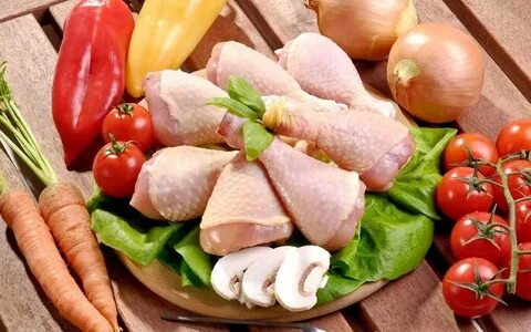 Свежие овощи мясо