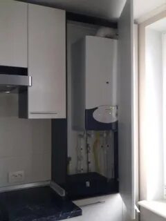 Спрятать котел в углу кухни