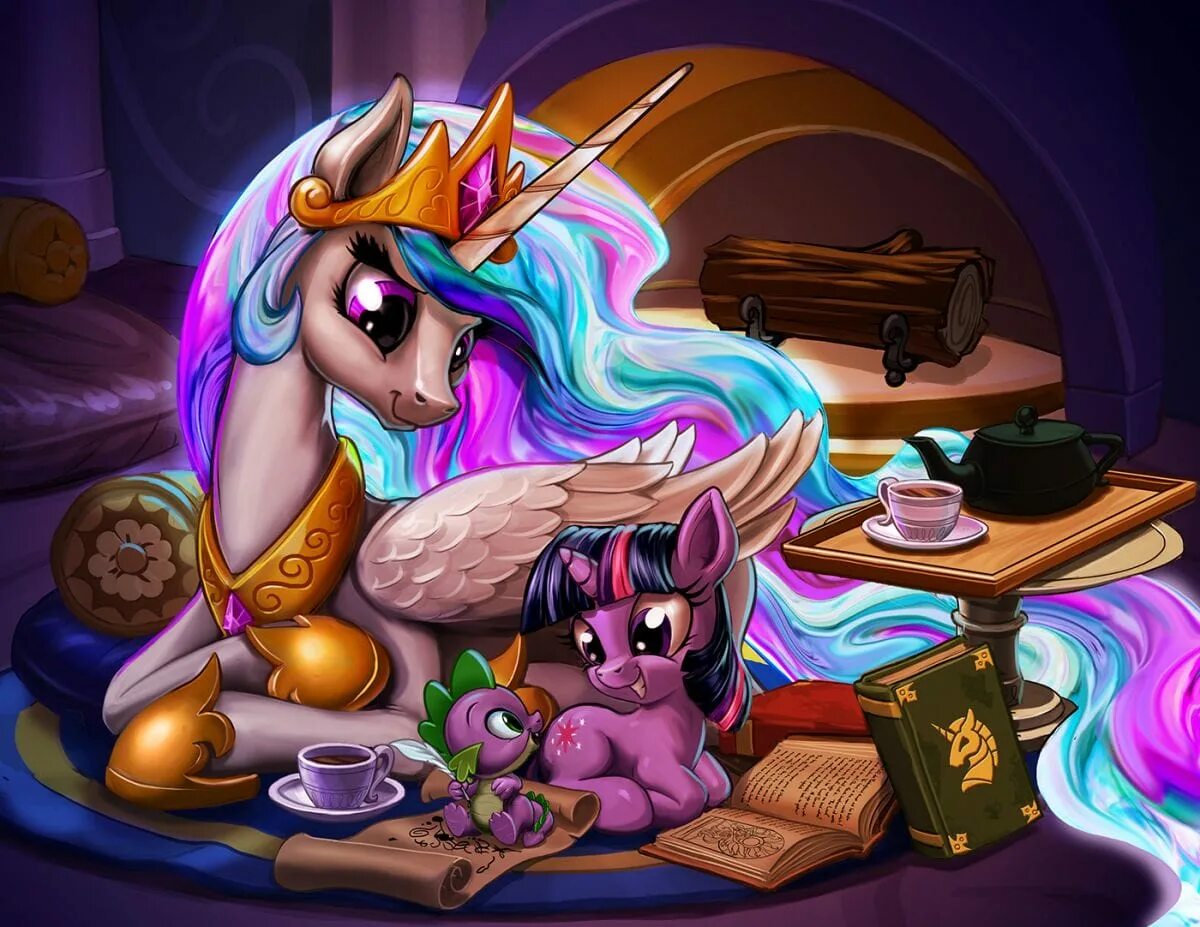 Моя маленькая принцесса пони игра. Селестия и Искорка с my little Pony. Принцесса Селестия арт Twilight. Принцесса Селестия пони Твайлайт. Твайлайт Спаркл и Селестия арт.