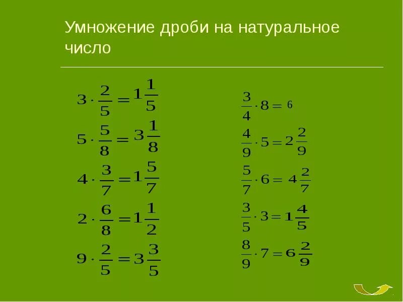 Умножение дроби на натуральное число. Умножение дробей. Умножение обыкновенных дробей. Умножение смешанных дробей.