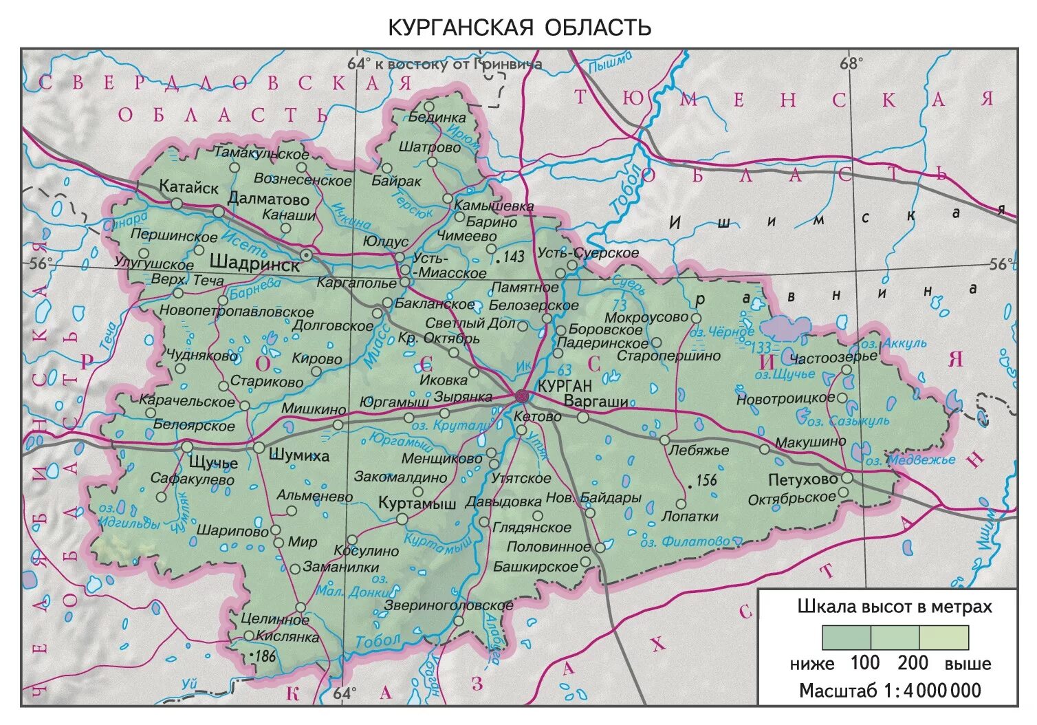 Татарск сколько км. Карта Курганской области с населенными пунктами подробная. Курганская обл карта с районами. Карта Курганской области с районами. Карта Курганской области с деревнями.