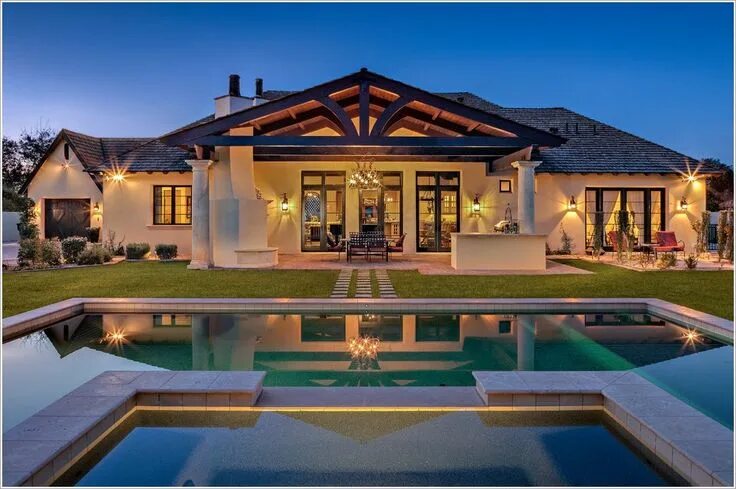 Contemporary Eclectic Custom Home - Front Exterior: This grand driveway and entr