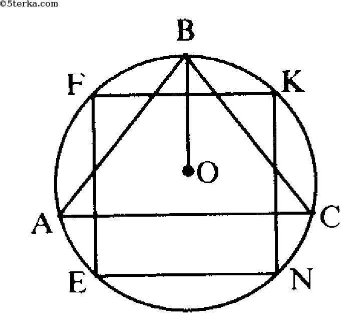 Сторона треугольника описанного вокруг квадрата. Правильный треугольник вписанный в окружность. В окружность вписан квадрат и правильный треугольник. Треугольник вписанный в окружность вписанную в квадрат. Правильный квадрат вписанный в окружность.