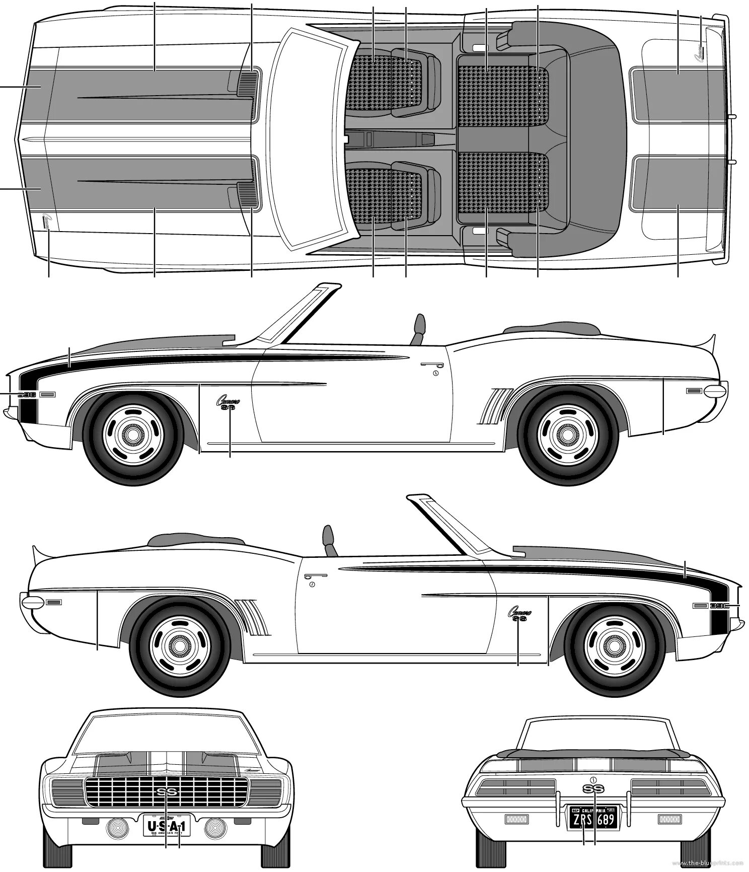 Референс машины. Chevrolet Camaro SS 1969 чертежи. Chevrolet Camaro 1969 Blueprint. Chevrolet Camaro 1969 чертеж. Шевроле Камаро Blueprint.