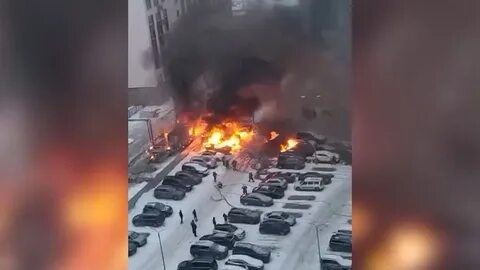 Горит парковка