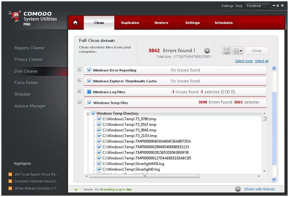 Temp dir. Comodo system cleaner. temp. comodo windows. топ vpn программ для пк.