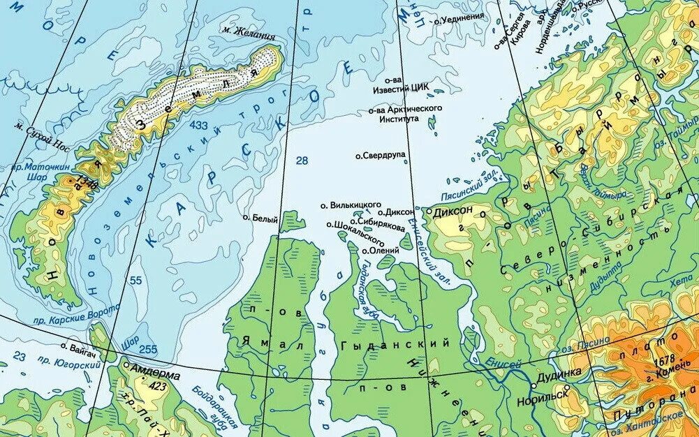 Острова карского моря названия. Остров новая земля на карте. Остров новая земля на карте России. Карта Карское море новая земля. Архипелаг новая земля на карте России.