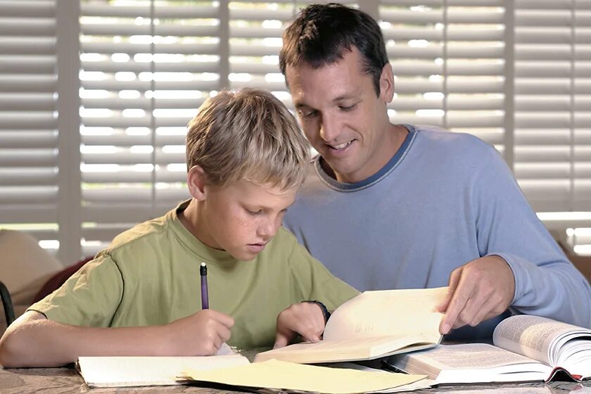 Do homework. Help with homework. Get homework. Does your son