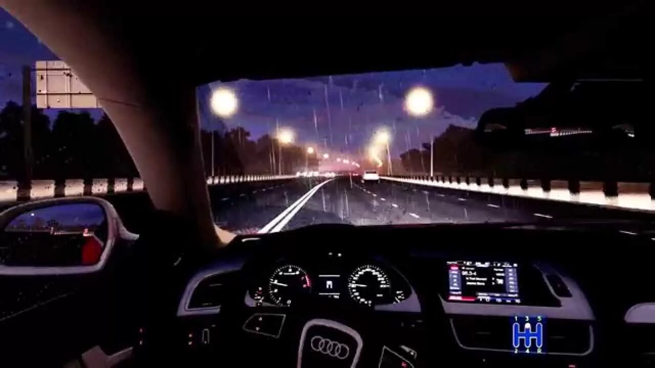 Driver rain. Ауди из салона дорога. Вид из Ауди ночного города. City car Driving дождь. City car Driving под дождем.