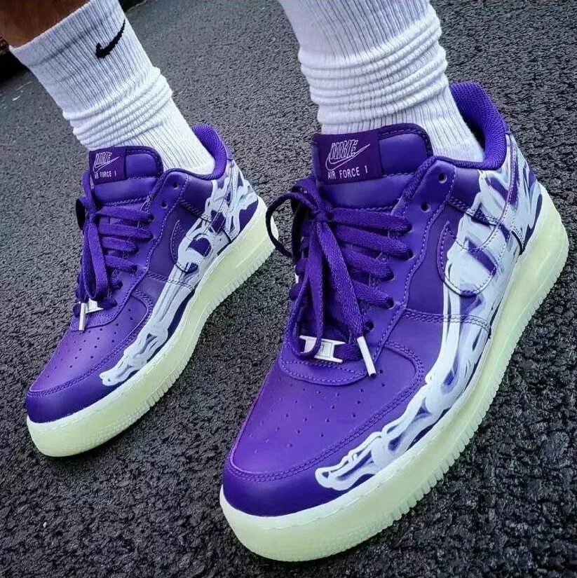 Nike air force 1 low skeleton purple