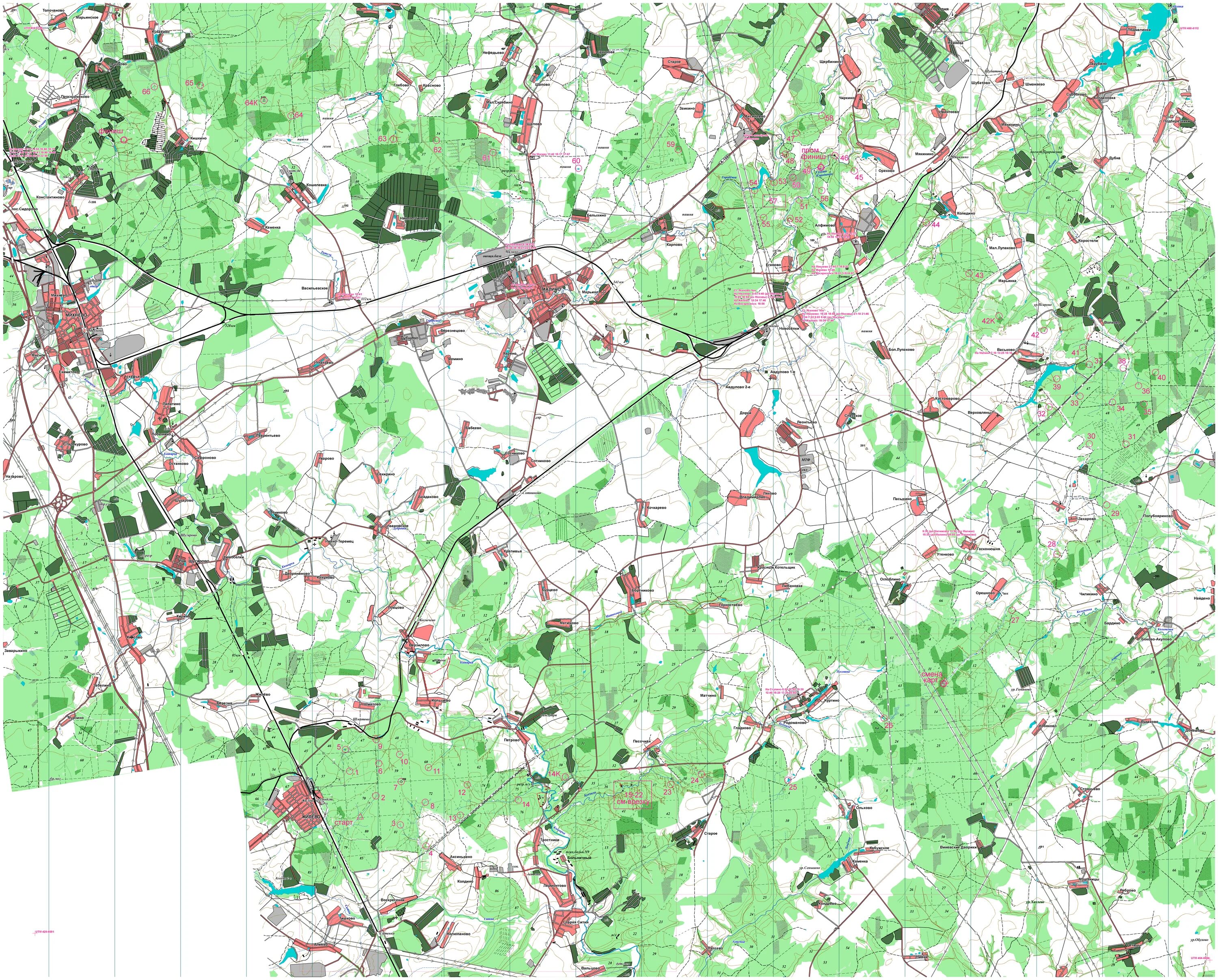 Топографическая карта Ступинского района Московской области. Ступино на карте. Жилёво Ступино. N-37-014. 41 автобус расписание жилево новое