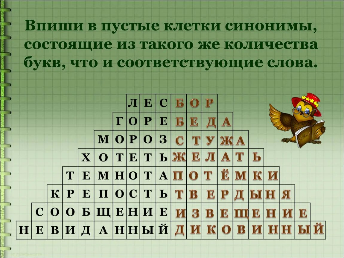 Впиши в пустые клетки синонимы состоящие из такого же. Синоним к слову крепость. Впиши в пустые клетки синонимы состоящие из такого же количества букв. Синоним к слову Темнота из 7 букв. 10 слов из 7 букв