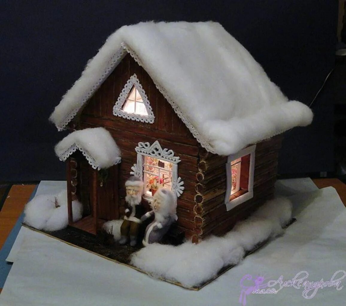 Домик деда мороза. Как сделать дом зимним. Домик деда мороза. Красивые детские домики. Как сделать дом зимним.