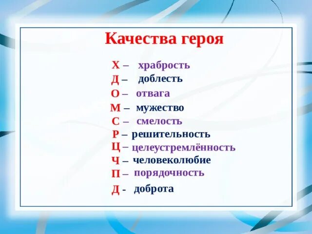 10 качеств героя