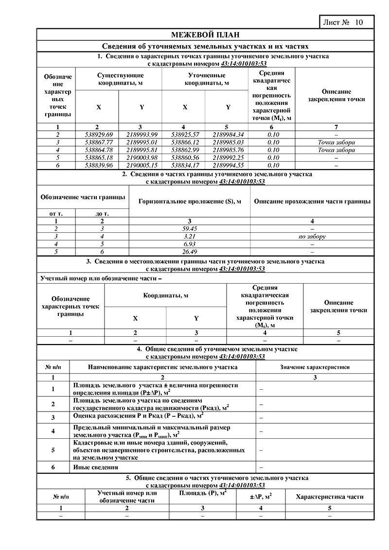 Межевой план уточнение границ земельного участка. Межевой план при уточнении границ земельного участка. Форма межевого плана по уточнению границ земельного участка. Описание закрепления точки в Межевом плане. Изменение сведений о части