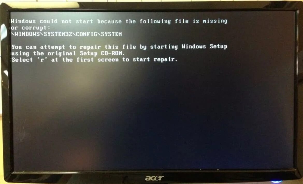 Файл \Windows\system32\config\System. Windows could not start because the following file is missing or corrupt. System file is corrupt. Windows-corrupt files. Corrupted configuration