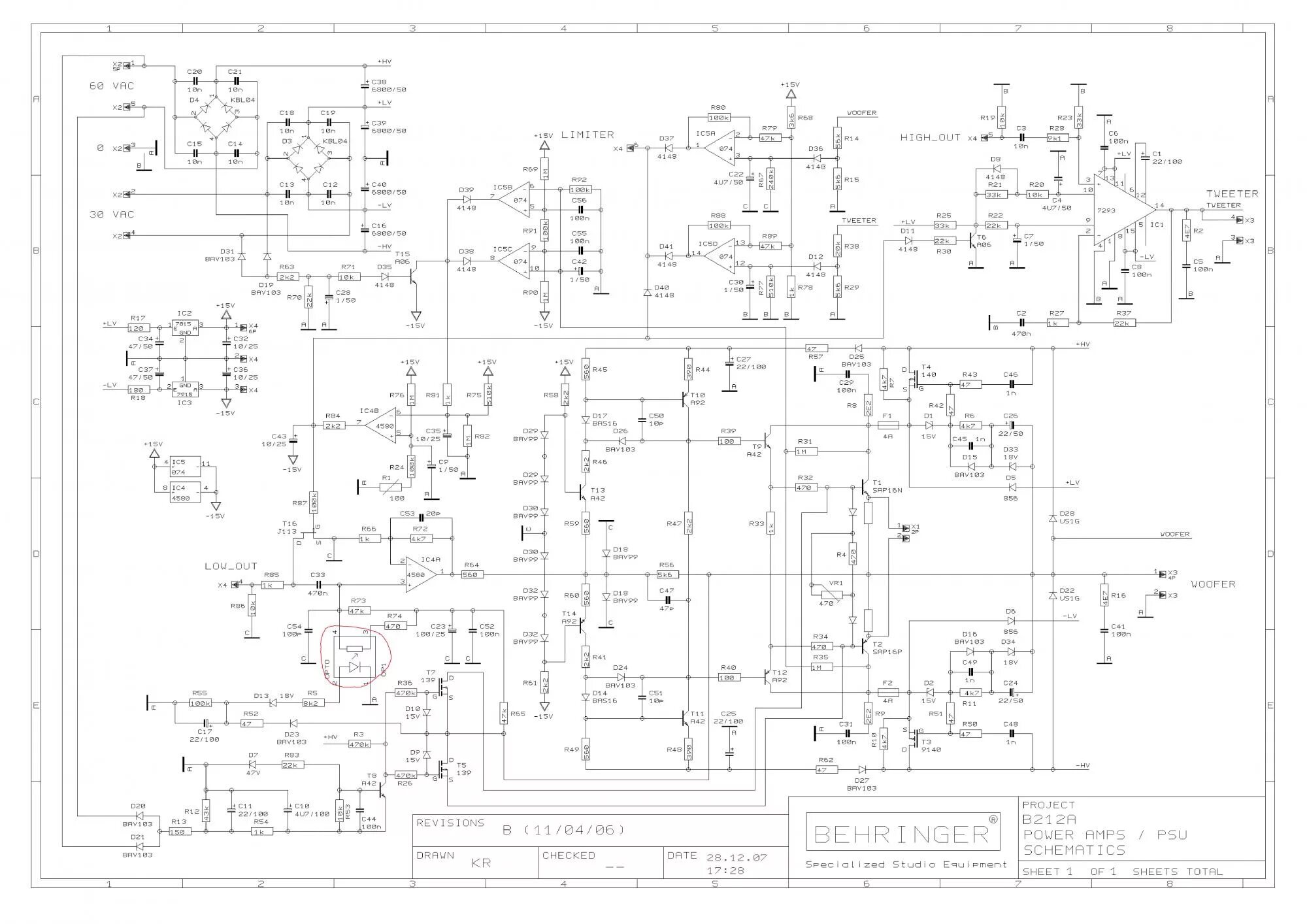 BEHRINGER PMX2000 Europower rev F Schematics - Electronic Service Manuals
