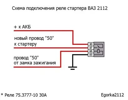 Установка реле стартера
