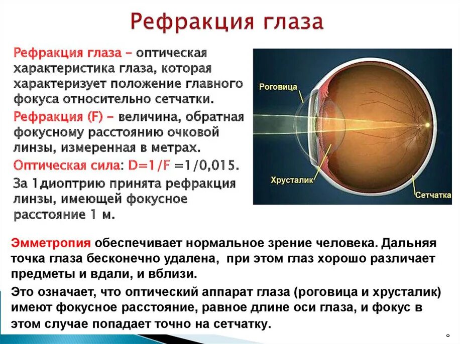 Оптическая система глаза хрусталик. Видами клинической рефракции глаза являются:. Острота зрения. Рефракция. Аккомодация.. Механизм аккомодации глаза.