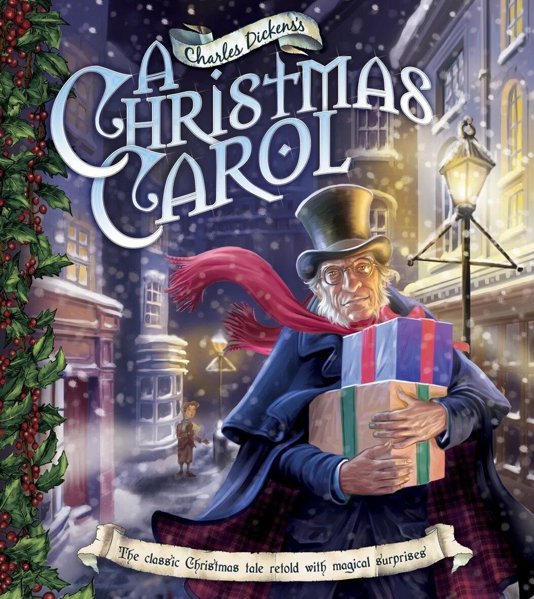 Книга Рождественская песнь Чарльза Диккенса. A Christmas Carol by Charles Dickens призрак. Писатели новым годом