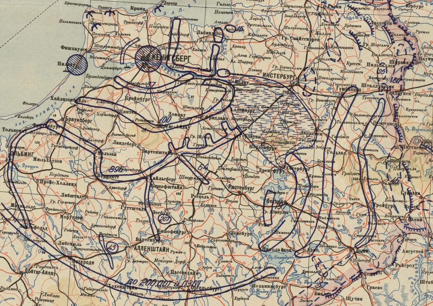 Пруссия и Восточная Пруссия на карте. Карта Калининградской области 1945 года. Восточная Пруссия на карте 1945.