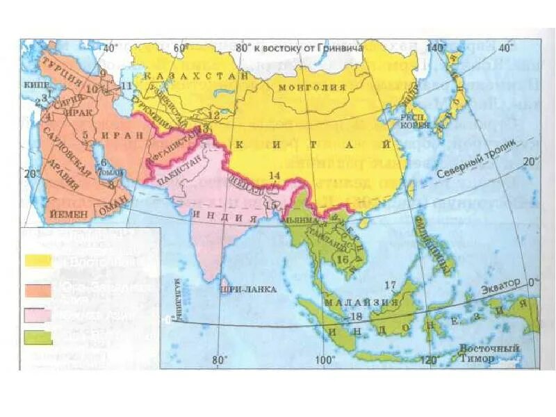 Зарубежная азия карта со странами. Регионы зарубежной Азии контурная карта. Субрегионы зарубежной Азии контурная карта. Карта зарубежной Азии. Страны зарубежной Азии контурная карта.