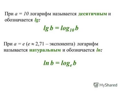 Логарифм экспоненты