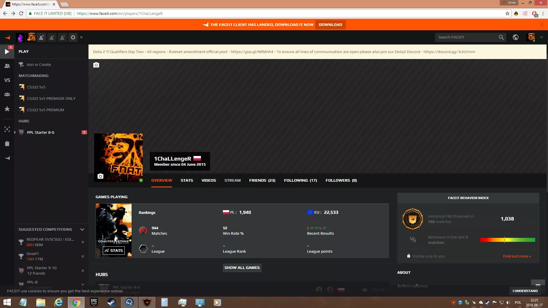 Faceit bans. Шапка для FACEIT. Фейсит профиль. Лвл фейсит. Сервера КС фейсит.