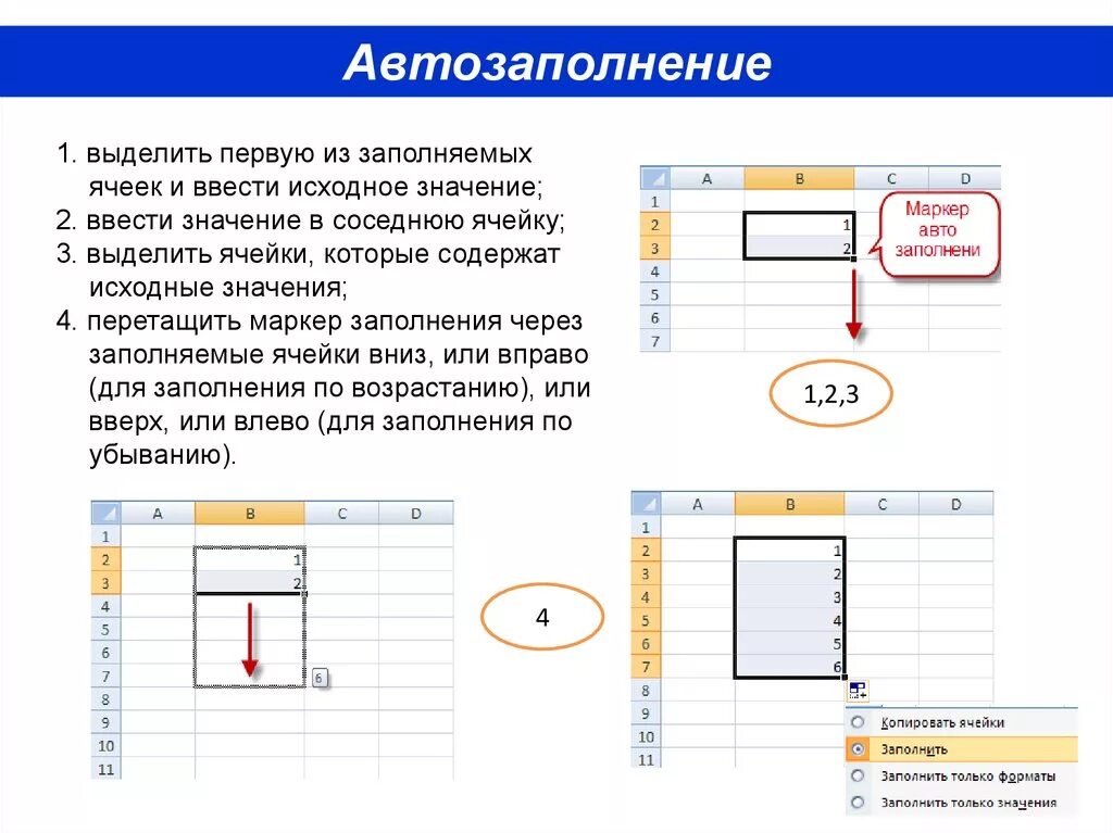 Как можно определить ячейку. Автозаполнение ячеек в excel. Эксель автозаполнение ячеек. Алгоритм автозаполнения ячеек. Ввод данных автозаполнение ячеек.