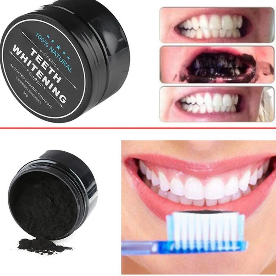 Teeth Whitening Charcoal Powder. Отбеливание зубов углем.