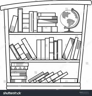 Нарисовать книжную полку