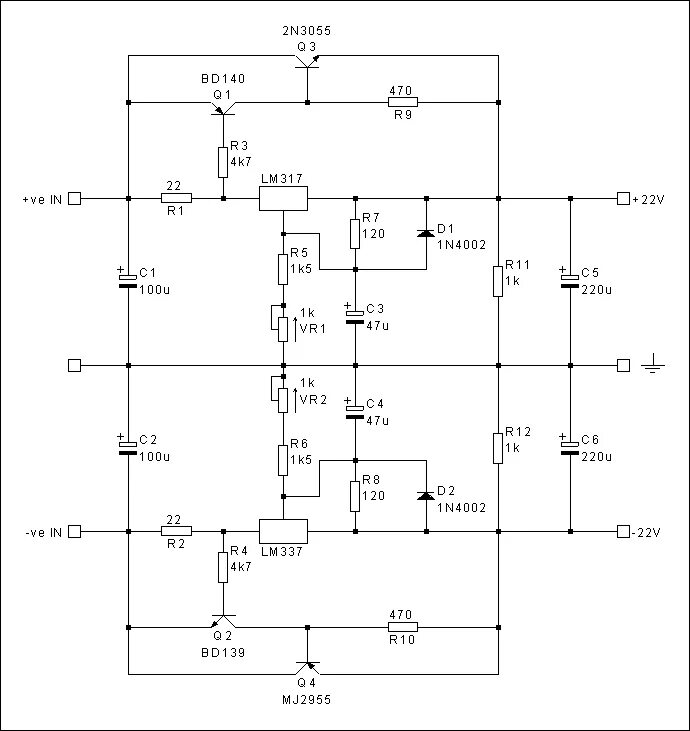 Питание унч. Двухполярный регулируемый блок питания на lm317 и lm337. Двухполярный регулируемый стабилизатор напряжения схема. Блок питания на lm337. Мощный двухполярный блок питания на lm317 кт818.