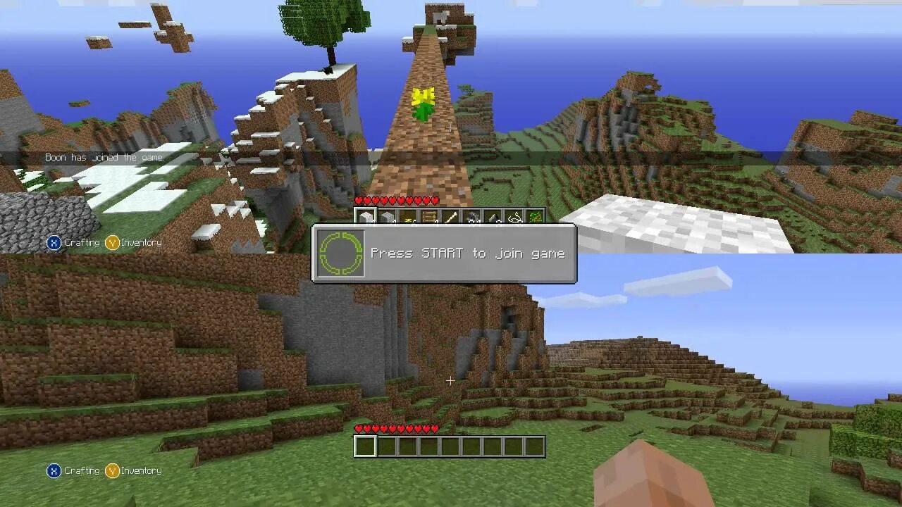 Minecraft играть вдвоем. Xbox 360 майнкрафт на двоих. xbox minecraft 2 игрока. minecraft xbox 360 разделенный экран. minecraft вдвоем xbox.