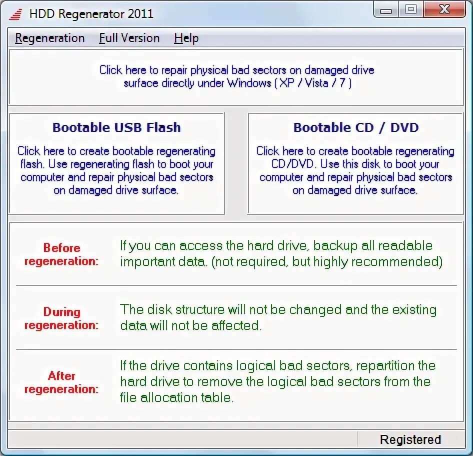 Hdd regenerator. Программа regenerator v.5.7-2 для новоматик.